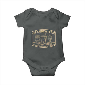 Funny Grandpa Tax Making Sure It's Not Poison Baby Onesie Father's Day TS11 Dark Heather Print Your Wear
