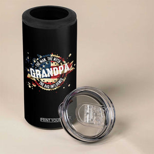 Funny Grandpa The Man The Myth The Bad Influence 4 in 1 Can Cooler Tumbler Fathers Day TS11 Print Your Wear