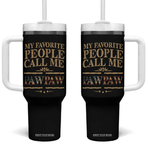 Funny Grandpa Tumbler With Handle My Favorite People Call Me Pop Pop Retro American Flag TS10 One Size: 40 oz Black Print Your Wear