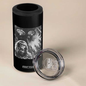 Funny Graphic Bigfoot Selfie with UFOs Weird 4 in 1 Can Cooler Tumbler TS10 Print Your Wear