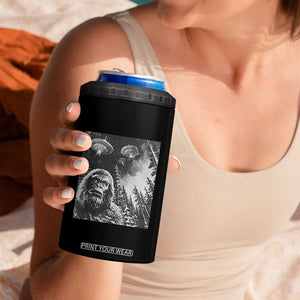 Funny Graphic Bigfoot Selfie with UFOs Weird 4 in 1 Can Cooler Tumbler TS10 Print Your Wear