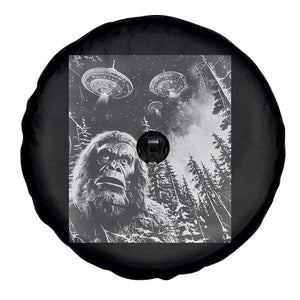 Funny Graphic Bigfoot Selfie with UFOs Weird Spare Tire Cover TS10 Print Your Wear