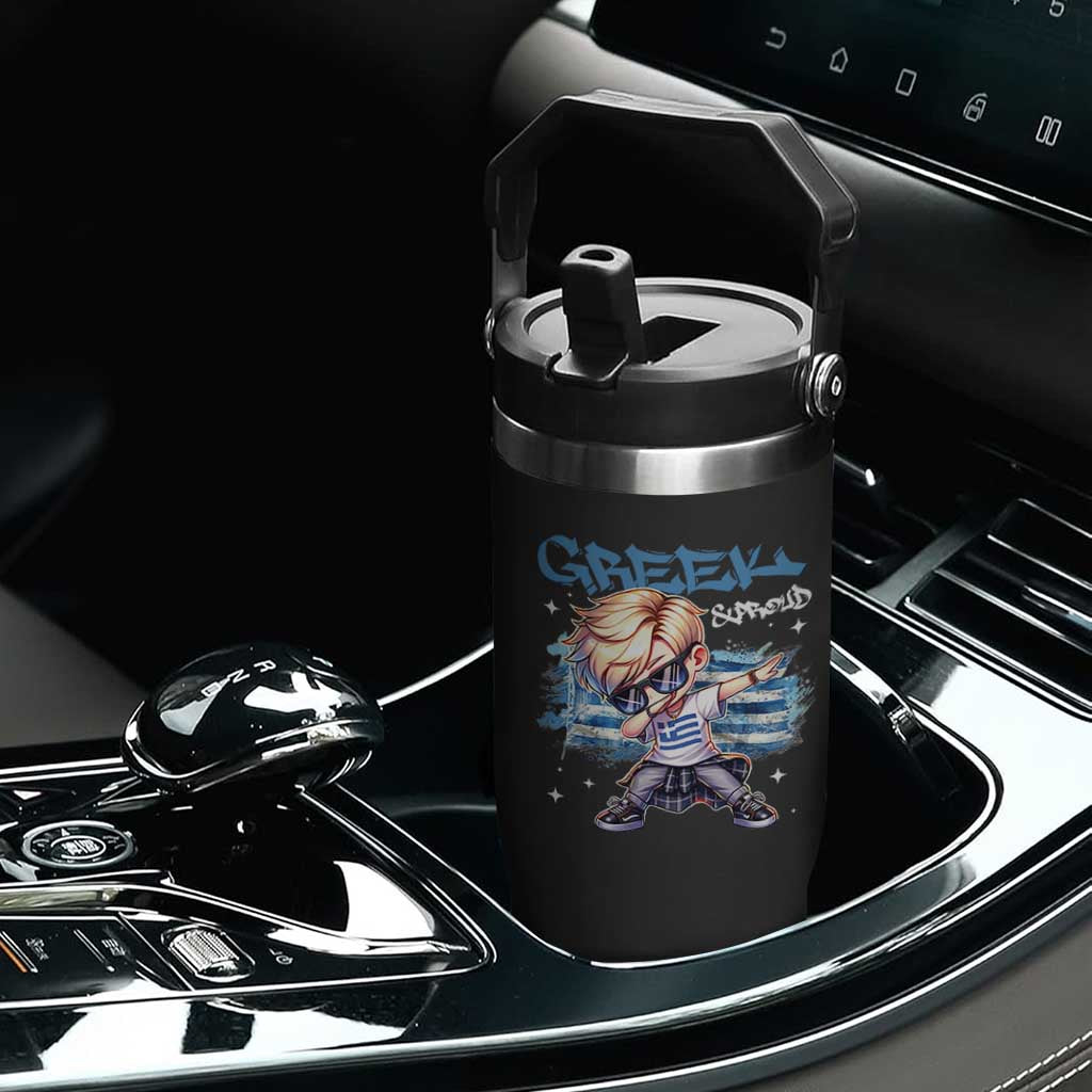 Funny Greek Boy Flip Straw Tumbler Greek And Proud Dabbing TS09 Print Your Wear