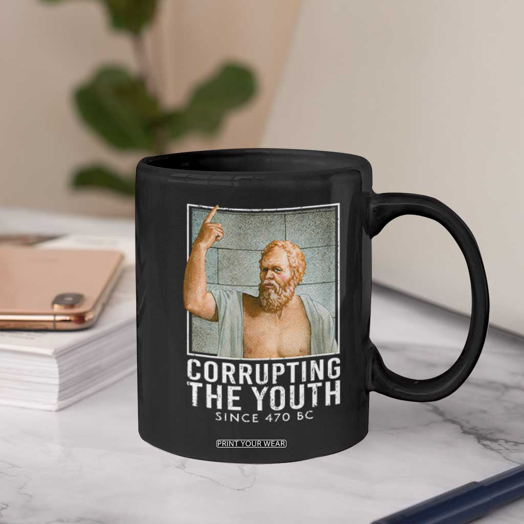 Funny Greek Philosophy Socrates Coffee Mug Corrupting The Youth Philosopher TS09 Print Your Wear
