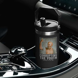 Funny Greek Philosophy Socrates Flip Straw Tumbler Corrupting The Youth Philosopher TS09 Print Your Wear