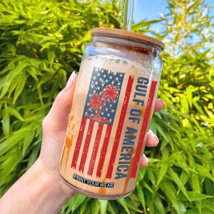 Funny Gulf Of US America Est 2025 Glass Can USA American Flag TS02 Print Your Wear