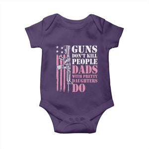 Funny Gun Don't Kill People Dads With Pretty Daughters Do Baby Onesie Girl Dad Pink American Flag TS11 Purple Print Your Wear