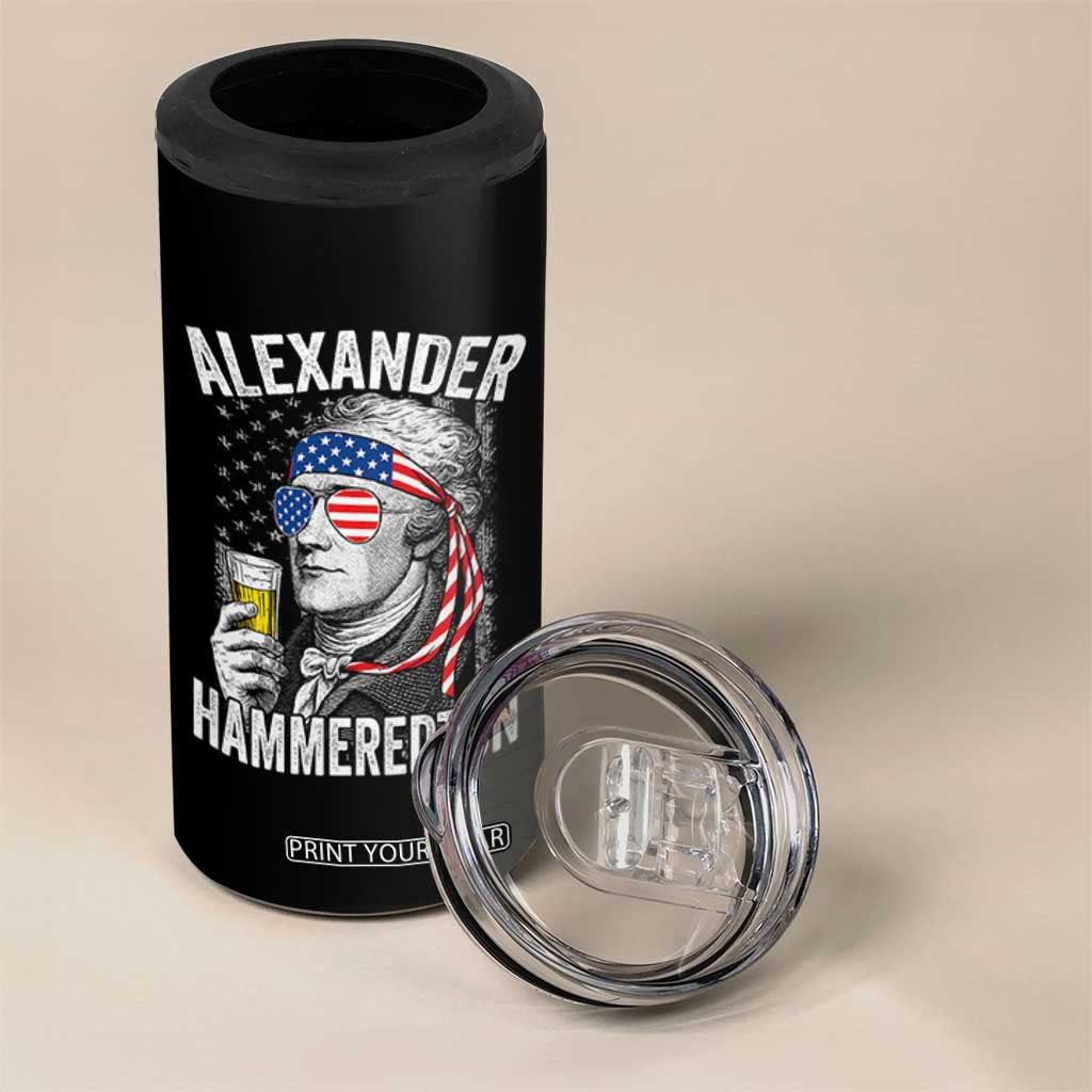 Funny Hamilton Drinking 4 in 1 Can Cooler Tumbler Alexander Hammeredton 4th of July Beer Merica Flag TS10 Print Your Wear