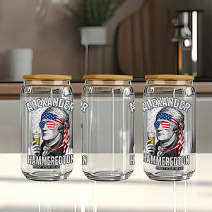 Funny Hamilton Drinking Glass Can Alexander Hammeredton 4th of July Beer Merica Flag TS10 Print Your Wear