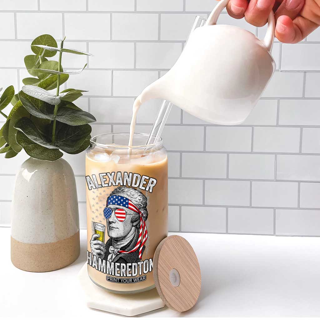 Funny Hamilton Drinking Glass Can Alexander Hammeredton 4th of July Beer Merica Flag TS10 Print Your Wear
