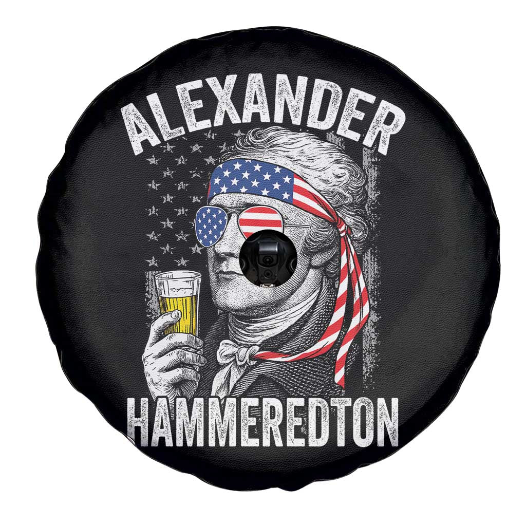 Funny Hamilton Drinking Spare Tire Cover Alexander Hammeredton 4th of July Beer Merica Flag TS10 Print Your Wear