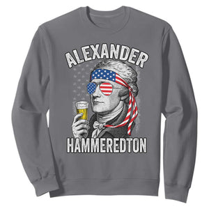 Funny Hamilton Drinking Sweatshirt Alexander Hammeredton 4th of July Beer Merica Flag TS10 Charcoal Print Your Wear