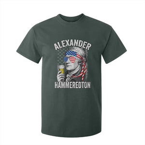 Funny Hamilton Drinking T Shirt For Kid Alexander Hammeredton 4th of July Beer Merica Flag TS10 Dark Forest Green Print Your Wear