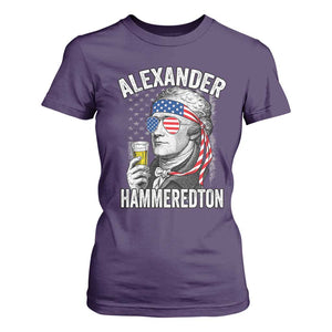 Funny Hamilton Drinking T Shirt For Women Alexander Hammeredton 4th of July Beer Merica Flag TS10 Purple Print Your Wear