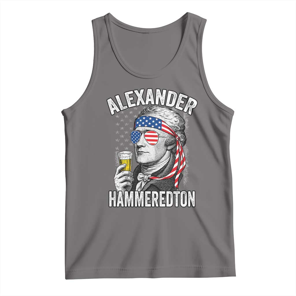 Funny Hamilton Drinking Tank Top Alexander Hammeredton 4th of July Beer Merica Flag TS10 Deep Heather Print Your Wear