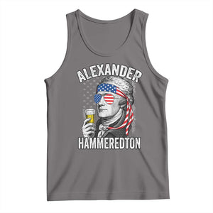 Funny Hamilton Drinking Tank Top Alexander Hammeredton 4th of July Beer Merica Flag TS10 Deep Heather Print Your Wear