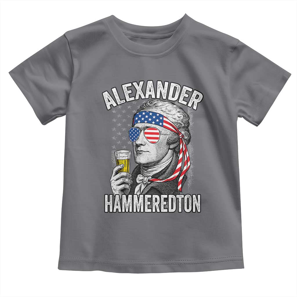 Funny Hamilton Drinking Toddler T Shirt Alexander Hammeredton 4th of July Beer Merica Flag TS10 Charcoal Print Your Wear