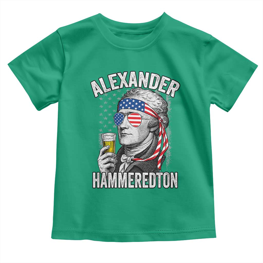 Funny Hamilton Drinking Toddler T Shirt Alexander Hammeredton 4th of July Beer Merica Flag TS10 Irish Green Print Your Wear