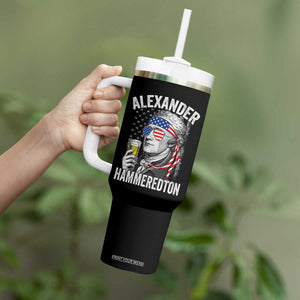 Funny Hamilton Drinking Tumbler With Handle Alexander Hammeredton 4th of July Beer Merica Flag TS10 Print Your Wear