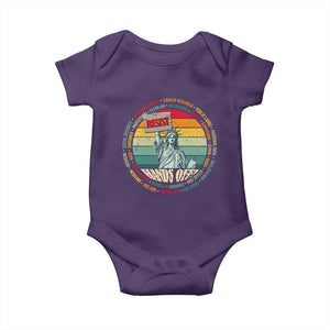 Funny Hands Off Baby Onesie Resist Vintage Statue Of Liberty TS11 Purple Print Your Wear