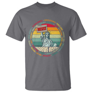 Funny Hands Off T Shirt Resist Vintage Statue Of Liberty TS11 Charcoal Print Your Wear