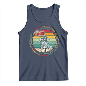 Funny Hands Off Tank Top Resist Vintage Statue Of Liberty TS11 Navy Print Your Wear