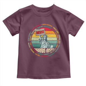 Funny Hands Off Toddler T Shirt Resist Vintage Statue Of Liberty TS11 Maroon Print Your Wear