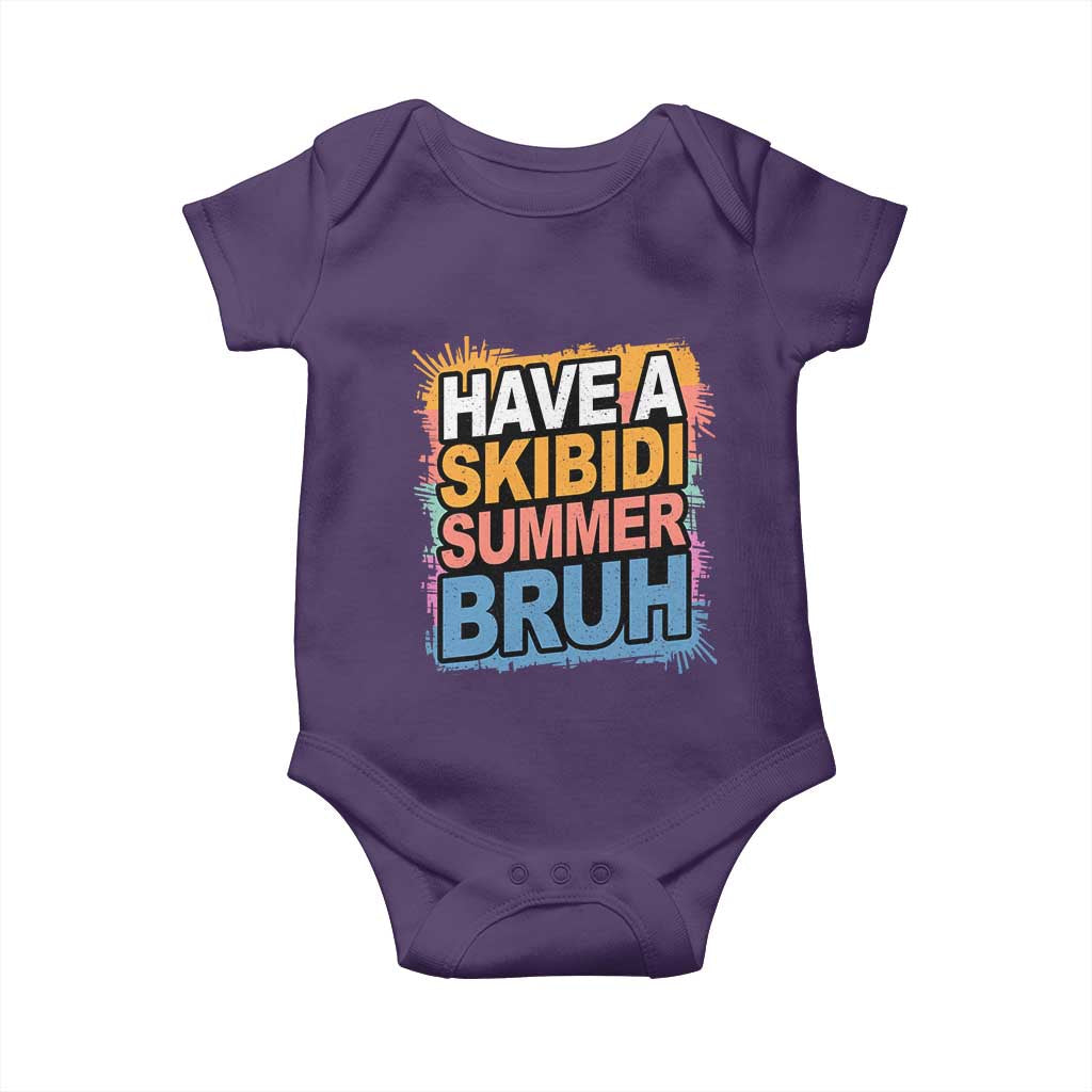 Funny Have A Skibidi Summer Bruh Baby Onesie Teacher Student Last Day of School TS11 Purple Print Your Wear