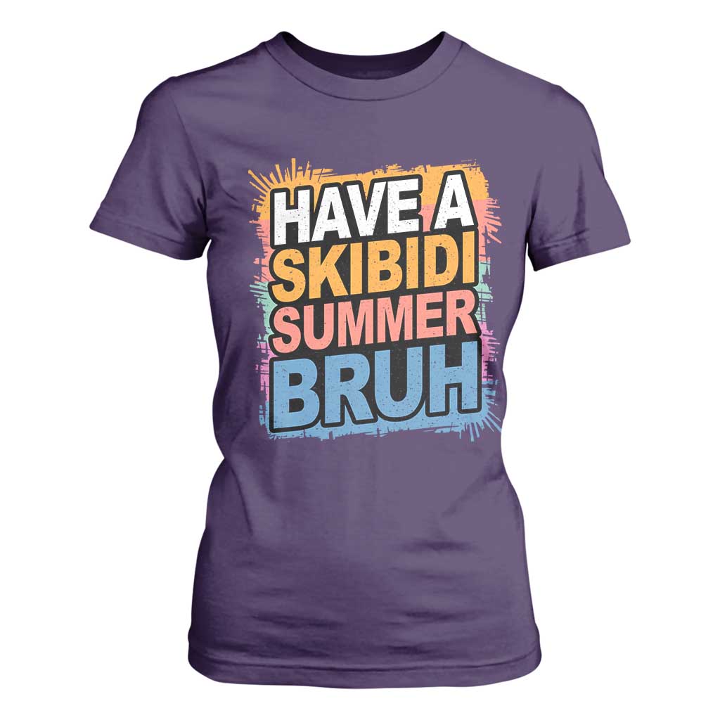 Funny Have A Skibidi Summer Bruh T Shirt For Women Teacher Student Last Day of School TS11 Purple Print Your Wear