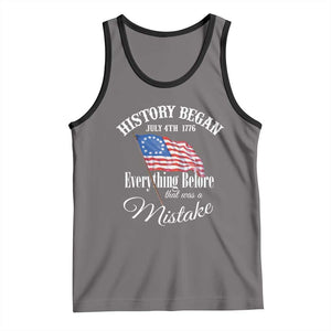 Funny History Began July 4th 1776 Everthing Before That Was A Mistake Tank Top 4th Of July TS11 Deep Heather Black Print Your Wear