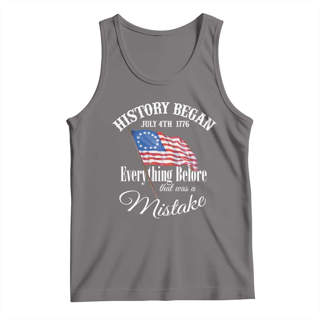 Funny History Began July 4th 1776 Everthing Before That Was A Mistake Tank Top 4th Of July TS11 Deep Heather Print Your Wear