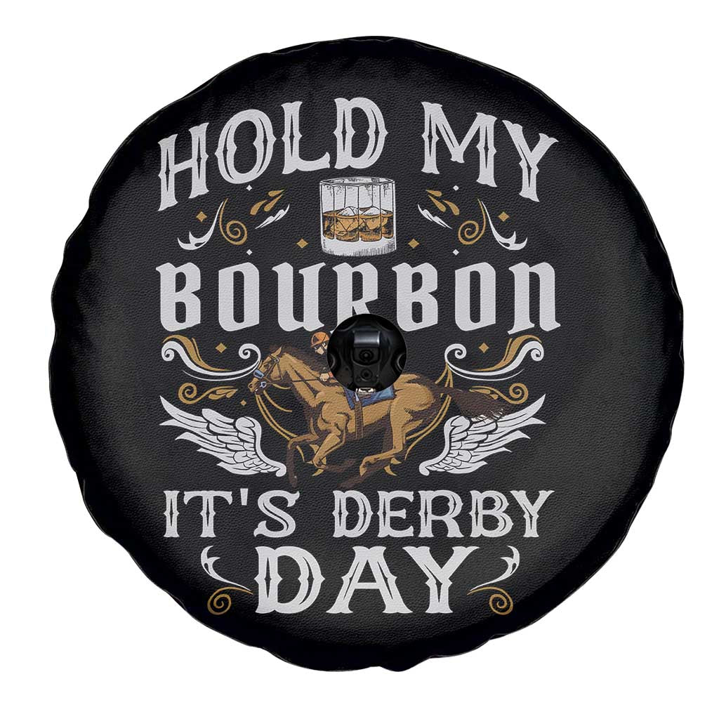 Funny Hold My Bourbon It's Derby Day Spare Tire Cover Horse Racing TS11 Print Your Wear