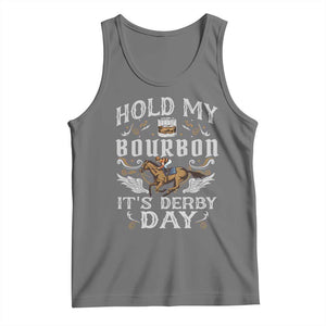 Funny Hold My Bourbon It's Derby Day Tank Top Horse Racing TS11 Black Heather Print Your Wear
