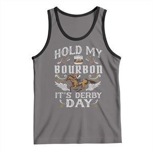Funny Hold My Bourbon It's Derby Day Tank Top Horse Racing TS11 Deep Heather Black Print Your Wear