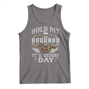 Funny Hold My Bourbon It's Derby Day Tank Top Horse Racing TS11 Deep Heather Print Your Wear