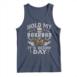 Funny Hold My Bourbon It's Derby Day Tank Top Horse Racing TS11 Navy Print Your Wear