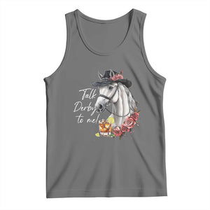 Funny Horse Lover Talk Derby To Me Tank Top TS11 Black Heather Print Your Wear