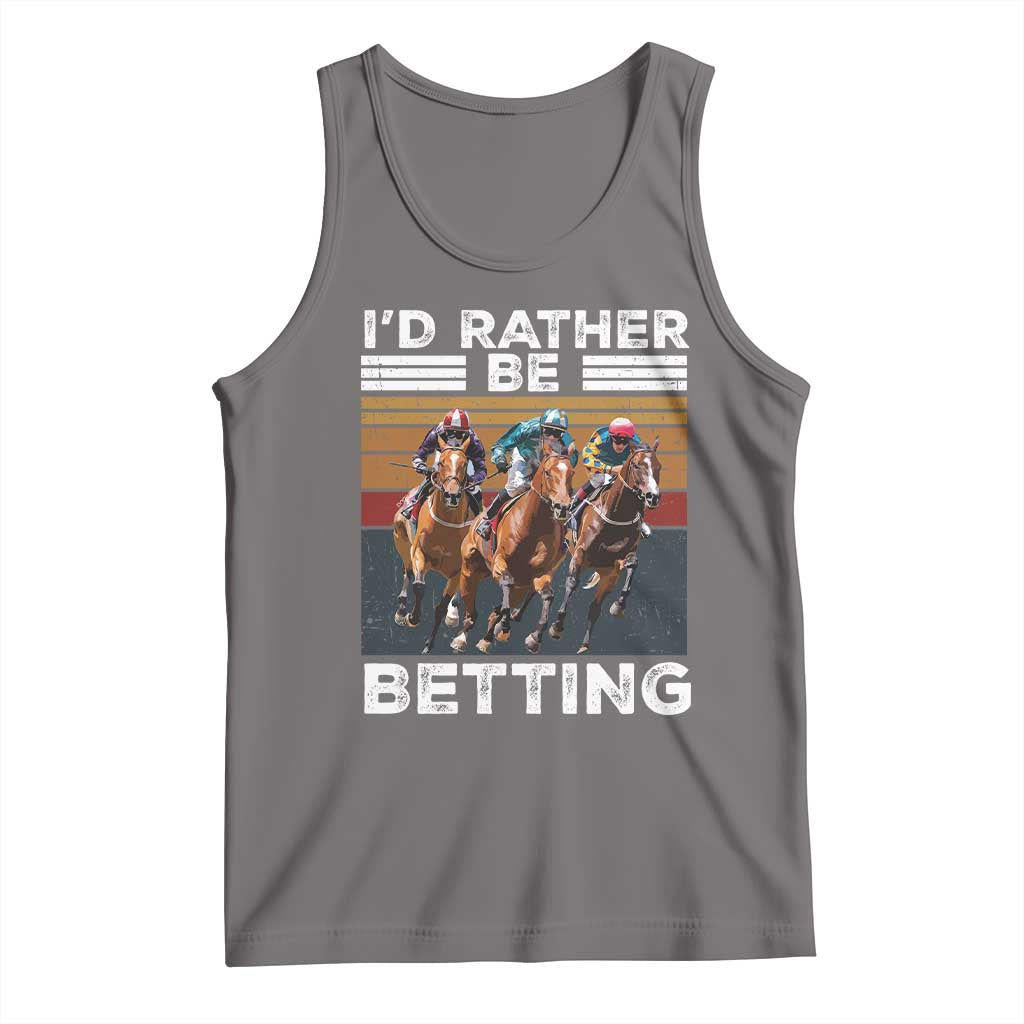 Funny Horse Race Betting Tank Top I'd Rather Be Betting TS11 Deep Heather Print Your Wear