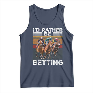 Funny Horse Race Betting Tank Top I'd Rather Be Betting TS11 Navy Print Your Wear
