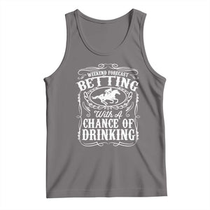 Funny Horse Race Betting Tank Top Weekend Forecast Betting With A Chance Of Drinking TS11 Deep Heather Print Your Wear
