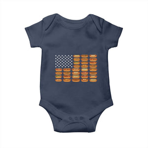 Funny Hot Dog American Flag Baby Onesie Patriotic USA 4th of July Summer BBQ Party TS02 Navy Print Your Wear