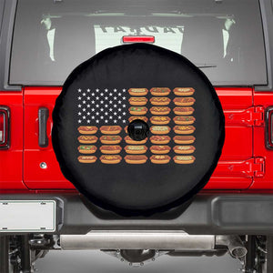 Funny Hot Dog American Flag Spare Tire Cover Patriotic USA 4th of July Summer BBQ Party TS02 Black Print Your Wear