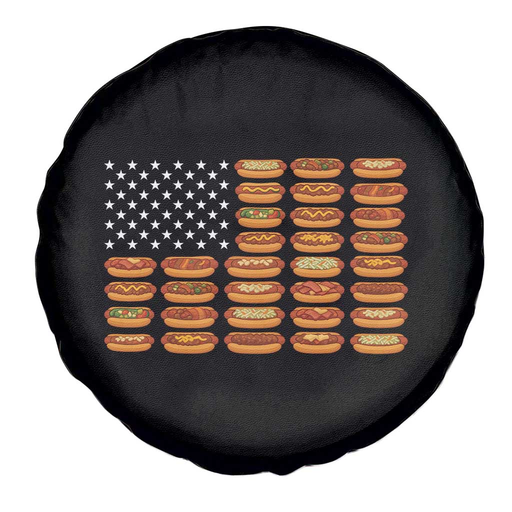 Funny Hot Dog American Flag Spare Tire Cover Patriotic USA 4th of July Summer BBQ Party TS02 Print Your Wear