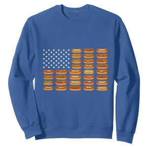 Funny Hot Dog American Flag Sweatshirt Patriotic USA 4th of July Summer BBQ Party TS02 Royal Blue Print Your Wear