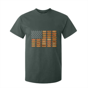 Funny Hot Dog American Flag T Shirt For Kid Patriotic USA 4th of July Summer BBQ Party TS02 Dark Forest Green Print Your Wear