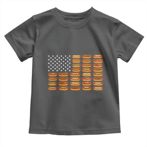 Funny Hot Dog American Flag Toddler T Shirt Patriotic USA 4th of July Summer BBQ Party TS02 Dark Heather Print Your Wear