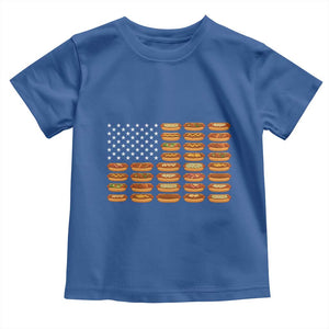 Funny Hot Dog American Flag Toddler T Shirt Patriotic USA 4th of July Summer BBQ Party TS02 Royal Blue Print Your Wear