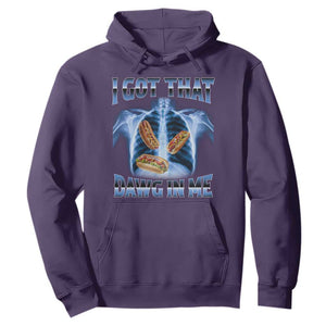 Funny Hot Dog Meme Hoodie I Got That Dawg In Me Hotdog Xray Humor TS11 Purple Print Your Wear