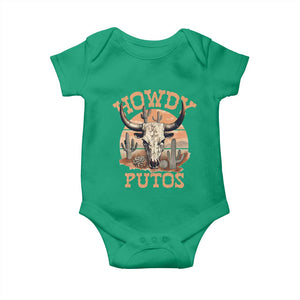 Funny Howdy Putos Baby Onesie Bull Skull Country Cowboy Western TS11 Irish Green Print Your Wear