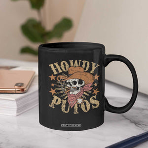 Funny Howdy Putos Coffee Mug Western Country Smoking Skull Cowboy TS11 Print Your Wear